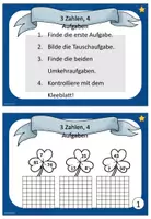 Vorschau - Stationenlernen - Kartei Mathe 3 Zahlen, 4 Aufgaben - 2. Klasse - Seite 1