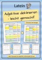 Vorschau - Arbeitsblätter - Deklination lateinischer Adjektive - leicht gemacht! - Deckblatt