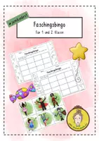 Vorschau - Spiele - Faschingsbingo / Karnevalsbingo für 1. und 2. Klasse - Deckblatt