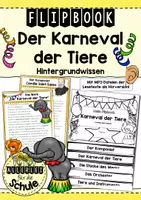 Vorschau - Unterrichtsreihen - "Der Karneval der Tiere" Flipbook für die Grundschule - zweifach differenziert - Deckblatt