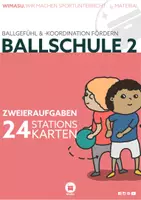 Vorschau - Stundenentwürfe - Ballschule 2 im Sportunterricht - 24 Zweieraufgaben Stationen zum Werfen & Fangen - Deckblatt