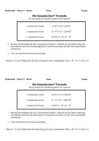 Vorschau - Arbeitsblätter - KOSTENLOS: Beweis der binomischen Formeln mit dem Distributivgesetz - Deckblatt