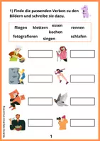 Vorschau - Arbeitsblätter - Spielerisch Verben lernen - Bundle mit verschiedenen Aufgaben zu Verben - Seite 1