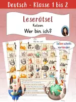 Vorschau - Arbeitsblätter - Wer bin ich? - Leserätsel - Katzen - Deckblatt