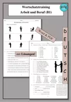 Vorschau - Arbeitsblätter - DaF / DaZ Wortschatz Arbeit und Beruf B1 - DSD I Vorbereitung - als PDF & Word - Deckblatt