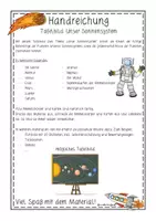 Vorschau - Präsentationen/Tafelbilder - Tafelbild Tafelkarten Sonnensystem Planeten Merksatz - Seite 1
