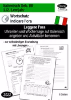 Vorschau - Arbeitsblätter - Materialpaket Leggere l'ora in italiano - Uhrzeiten auf Italienisch angeben - Seite 1