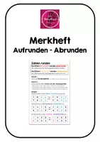 Vorschau - Arbeitsblätter - Aufrunden - Abrunden Theorieblatt fürs Merkheft - Deckblatt