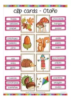 Aperçu - Cartes d'exercices - otoño clip cards Espagnol (l'automne) - Page 2