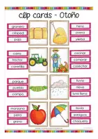 Aperçu - Cartes d'exercices - otoño clip cards Espagnol (l'automne) - Page 3