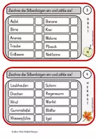 Vorschau - Arbeitsblätter - Freebie: Silbenzähl-Kartei - Seite 1