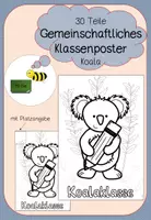 Vorschau - Poster - Koala Klassenposter inkl. Ausmalbild - Deckblatt