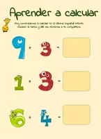 Aperçu - Jeux - Feuille de travail - apprendre l'arithmétique avec des tâches simples (ESPAGNOL) - Page de couverture