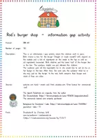 Aperçu - Cartes / Images - Rod's burger shop - information gap activity - Page 1