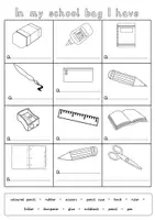 Aperçu - Feuilles d'exercices - School things - In my school bag - Page 2