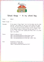 Aperçu - Feuilles d'exercices - School things - In my school bag - Page 1
