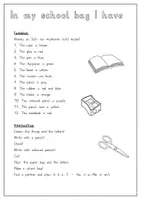 Aperçu - Feuilles d'exercices - School things - In my school bag - Page 3