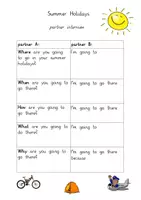 Aperçu - Cartes d'exercices - Summer Holidays - partner interview - Page 1