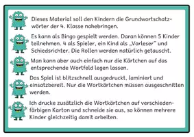Vorschau - Stationenlernen - Lesebingo Grundwortschatz 3 für die 4. Klasse - Seite 1