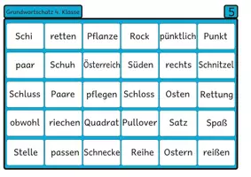 Vorschau - Arbeitsblätter - Lesebingo Grundwortschatz 5 für die 4. Klasse - Seite 2