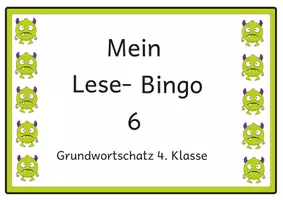 Vorschau - Arbeitsblätter - Lesebingo Grundwortschatz 6 für die 4. Klasse - Deckblatt