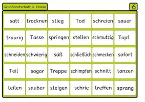 Vorschau - Arbeitsblätter - Lesebingo Grundwortschatz 6 für die 4. Klasse - Seite 2