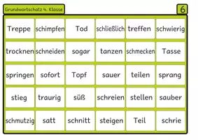 Vorschau - Arbeitsblätter - Lesebingo Grundwortschatz 6 für die 4. Klasse - Seite 3