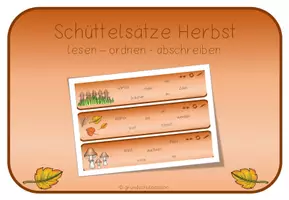 Vorschau - Aufgabenkarten - Abschreibkarten Schüttelsätze Herbst - Deckblatt