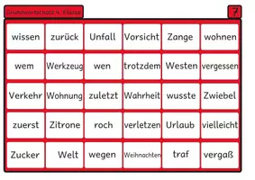 Vorschau - Arbeitsblätter - Lesebingo Grundwortschatz 7 für die 4. Klasse - Seite 3
