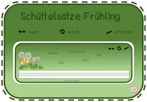 Vorschau - Arbeitsblätter - Schüttelsätze Frühling - Deckblatt