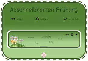 Vorschau - Stationenlernen - Abschreibkarten Schüttelsätze Frühling - Deckblatt