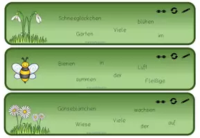Vorschau - Stationenlernen - Abschreibkarten Schüttelsätze Frühling - Seite 1