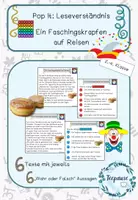 Vorschau - Spiele - Pop it | Leseverständnis | Lesemotivation | Fasching | Karneval - Deckblatt