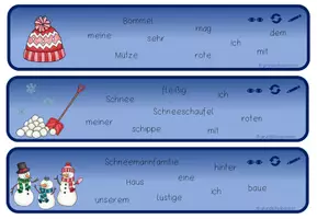 Vorschau - Aufgabenkarten - Materialpaket Winter: Schüttelwörter - Schlangensätze - Schüttelsätze - Seite 2