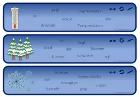 Vorschau - Aufgabenkarten - Materialpaket Winter: Schüttelwörter - Schlangensätze - Schüttelsätze - Seite 3