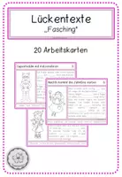 Vorschau - Aufgabenkarten - Lückentexte Fasching / Karneval - Deckblatt