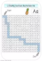 Vista previa - Juegos / Gamificación - Suchsel / Buchstabenlabyrinth - Buchstabe Aa - mit Lösung - Alemàn / Deutsch - página 3