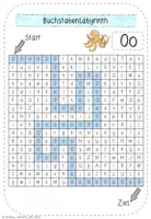 Vista previa - Hojas de trabajo - Suchsel / Buchstabenlabyrinth - Buchstabe Oo - mit Lösung - Alemàn / Deutsch - página 3
