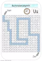 Vista previa - Juegos / Gamificación - Suchsel / Buchstabenlabyrinth - Buchstabe Uu - mit Lösung - Alemàn / Deutsch - página 3