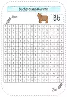 Vista previa - Juegos / Gamificación - Suchsel / Buchstabenlabyrinth - Buchstabe Bb - mit Lösung - Alemàn / Deutsch - página 2