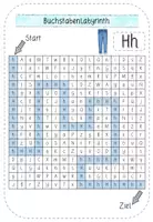 Vista previa - Hojas de trabajo - Suchsel / Buchstabenlabyrinth - Buchstabe Hh - mit Lösung - Alemàn / Deutsch - página 3