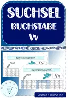Vista previa - Hojas de trabajo - Suchsel / Buchstabenlabyrinth - Buchstabe Vv - mit Lösung - Alemàn / Deutsch - Portada