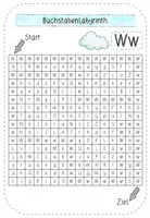 Vista previa - Hojas de trabajo - Suchsel / Buchstabenlabyrinth - Buchstabe Ww - mit Lösung - Alemàn / Deutsch - página 2
