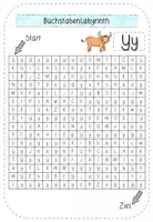 Vista previa - Hojas de trabajo - Suchsel / Buchstabenlabyrinth Buchstabe Yy - mit Lösung - Alemàn / Deutsch - página 2