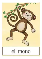 Aperçu - Présentation / Support pour le tableau - animales flash cards Espagnol - Page 3