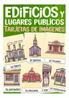 Aperçu - Présentation / Support pour le tableau - Edificios y lugares flash cards Espagnol - Page de couverture