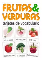 Aperçu - Présentation / Support pour le tableau - frutas y verduras flash cards Espagnol - Page de couverture