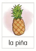 Aperçu - Présentation / Support pour le tableau - frutas y verduras flash cards Espagnol - Page 1
