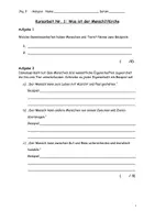Vorschau - Klassenarbeiten - Klassenarbeit Was ist der Mensch und Kirche - Deckblatt