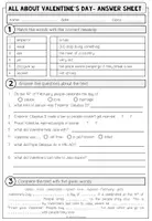 Vorschau - Arbeitsblätter - Valentine’s Day Englisch – Valentinstag, Reading Comprehension, Leseverstehen, Lesetext, Valentine Vocabulary, Wortschatz, Speaking | Arbeitsblatt, Aufgaben, differenziertes Unterrichtsmaterial 5., 6., 7., 8. Klasse - Seite 3